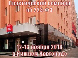 Практический семинар по 223-ФЗ 12-13 ноября 2018 в Нижнем Новгороде